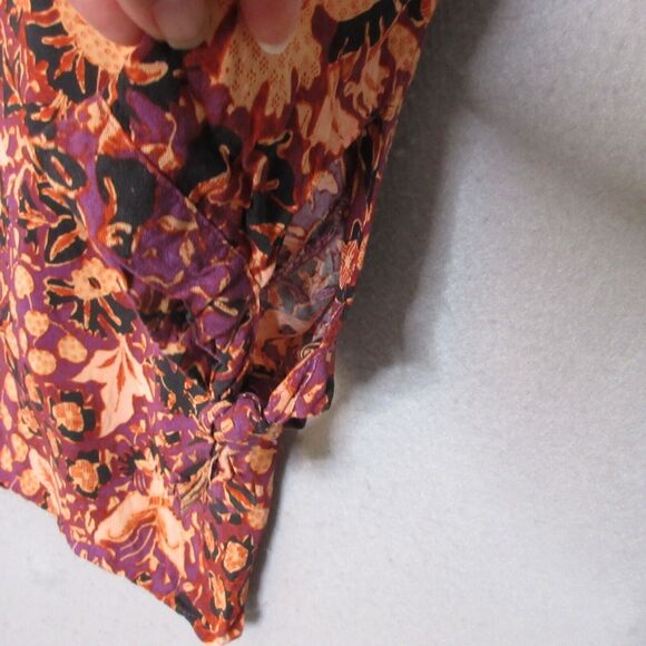 Rachel Zoe‎ Plus 2X Floral Popover Top Tie Sleeves Split Neck Boho Relaxed - Picture 3 of 11